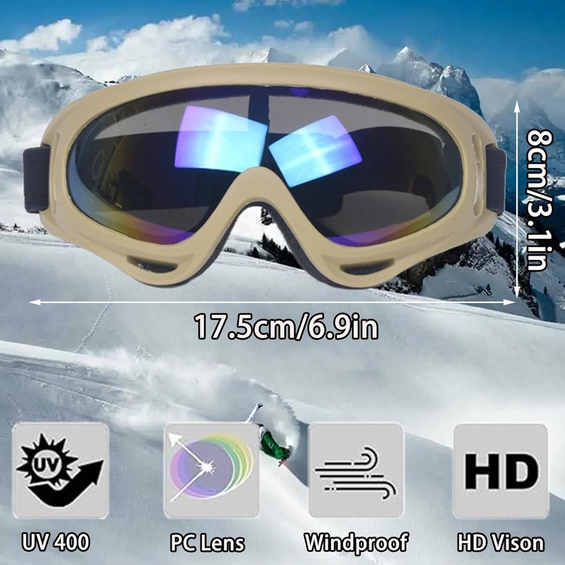 XILEDUO Ski Goggles Snowboard Goggles for Men Women Kids Winter Snow Windproof Sports Sunglasses Motorcycle ATV Glasses for Youth Adult Teens, UV Protection Foam Anti-Scratch Dustproof (Coffee) - Image 2
